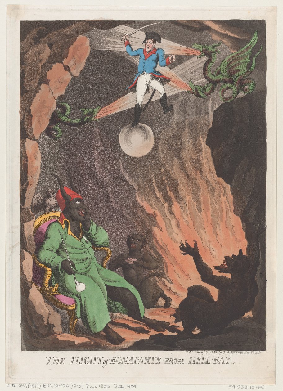Ucieczka Bonapartego z Hell-Bay, 7 kwietnia 1803 r., 7 kwietnia 1803 r. autorstwa Thomas Rowlandson
