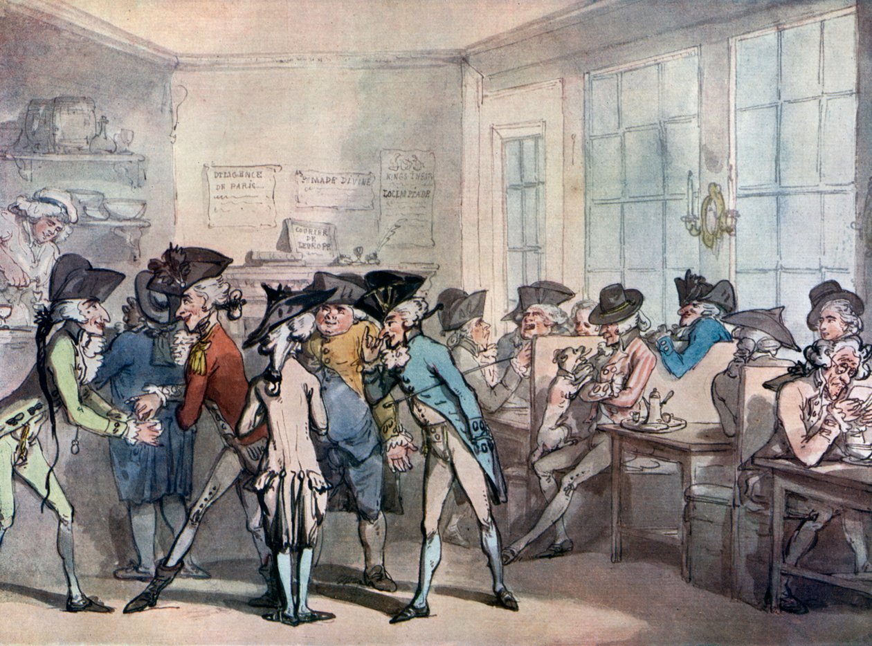 Francuska kawiarnia, koniec XVIII wieku autorstwa Thomas Rowlandson