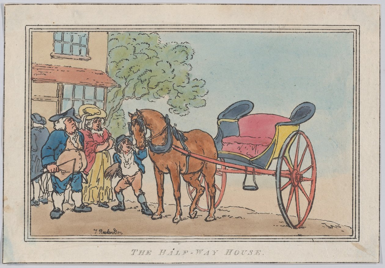 The Half-Way House, wydany w 1787 w późniejszym wznowieniu., wydany w 1787 w późniejszym wznowieniu. autorstwa Thomas Rowlandson