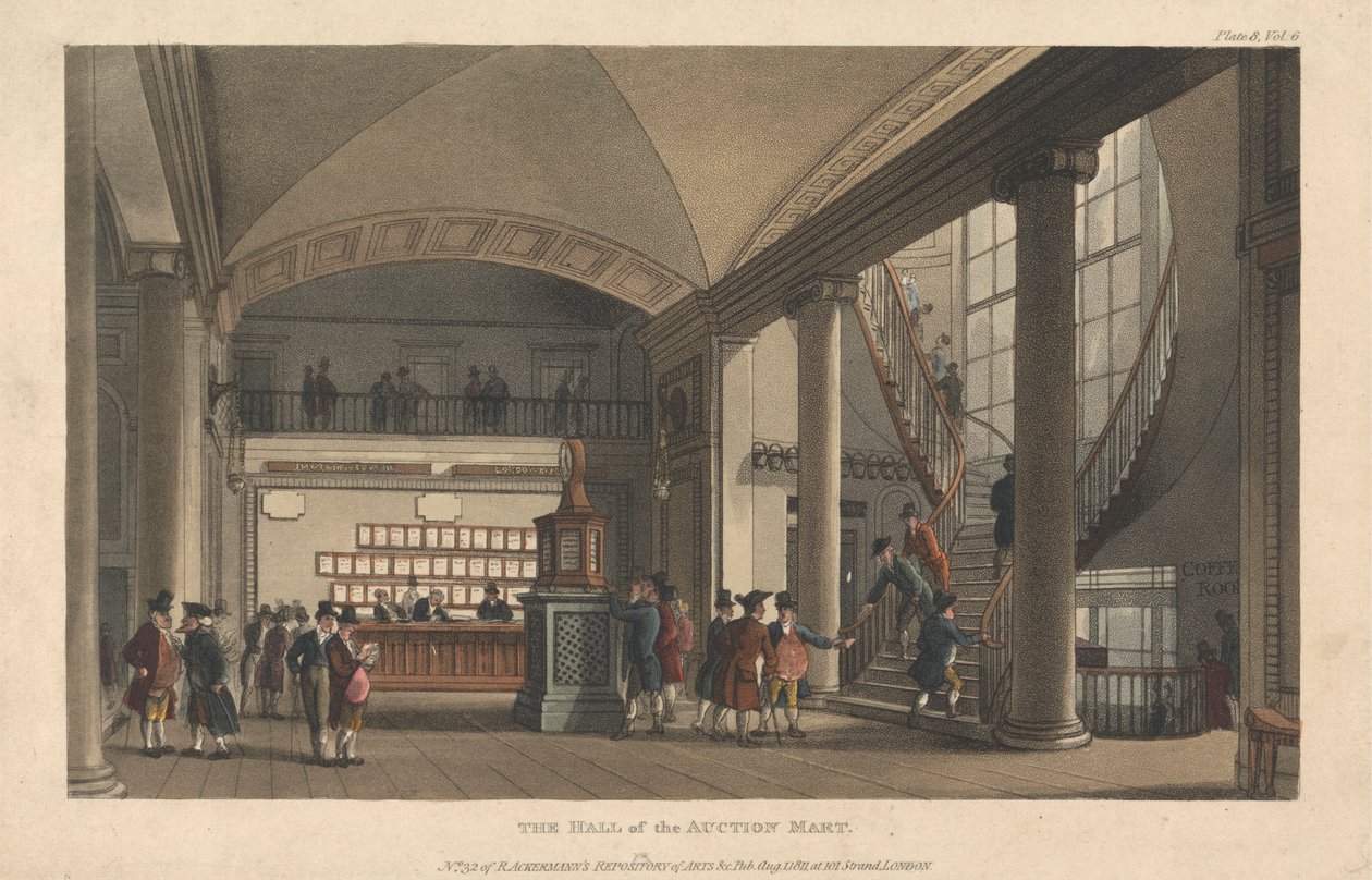 Sala Targów Aukcyjnych autorstwa Thomas Rowlandson