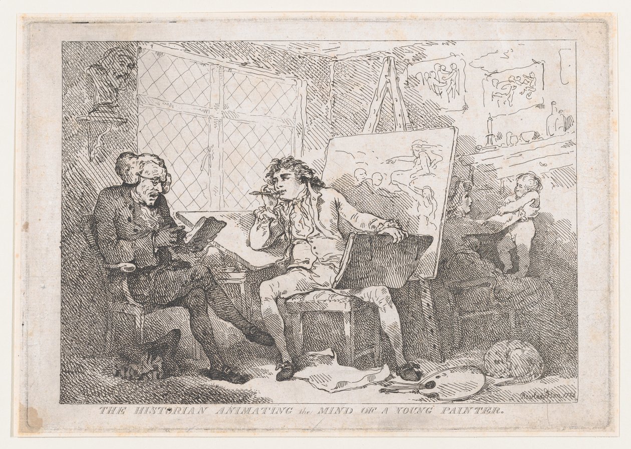 Historyk ożywiający umysł młodego malarza, 1784., 1784. autorstwa Thomas Rowlandson