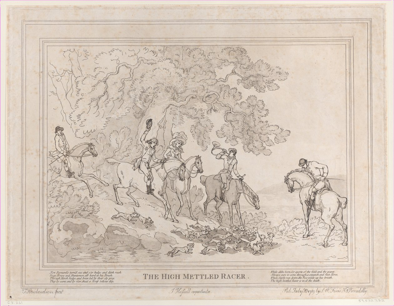 Łowca z The Life of a Racehorse lub The High-Mettled Racer, 20.07.1789., 20.07.1789 autorstwa Thomas Rowlandson