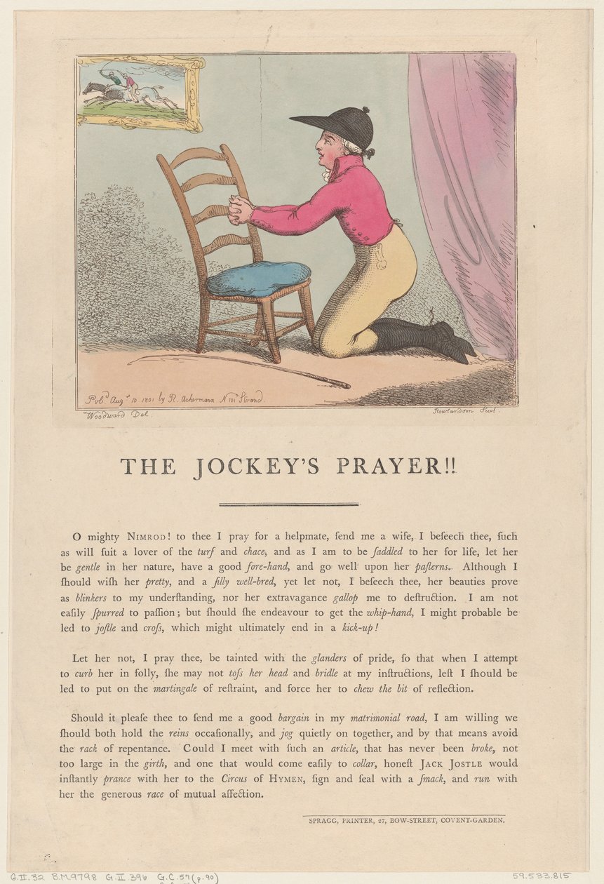 Modlitwa Dżokeja!!, 10 sierpnia 1801 r., 10 sierpnia 1801 r. autorstwa Thomas Rowlandson