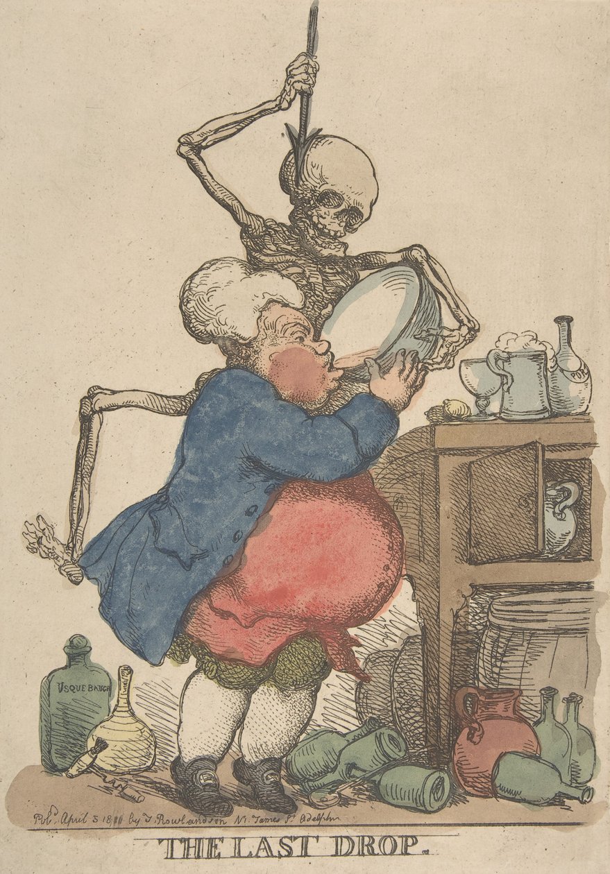 Ostatnia kropla, 5 kwietnia 1801 r., 5 kwietnia 1801 r. autorstwa Thomas Rowlandson