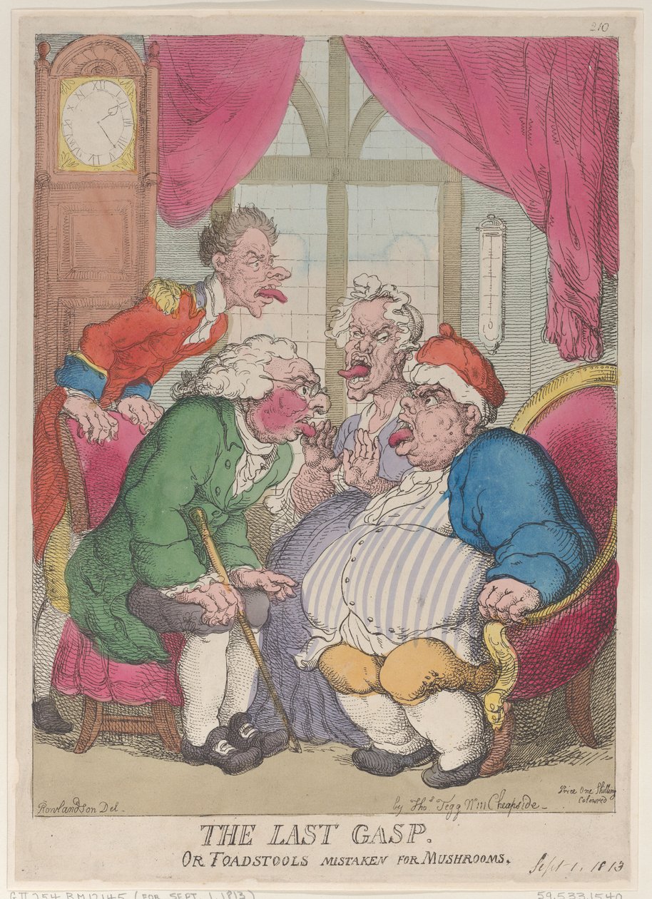 Ostatnie tchnienie, czyli muchomory pomylone z grzybami, 1 września 1813 r., 1 września 1813 r. autorstwa Thomas Rowlandson