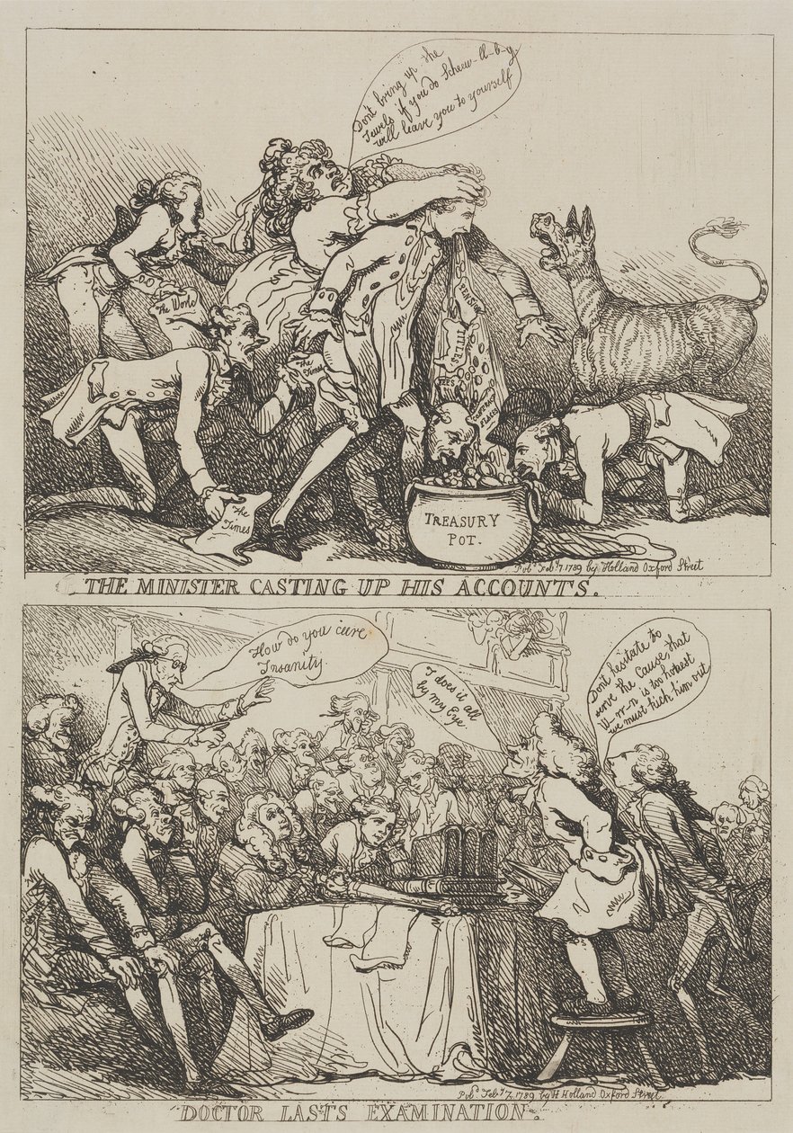 Minister podsumowujący swoje rozliczenia autorstwa Thomas Rowlandson