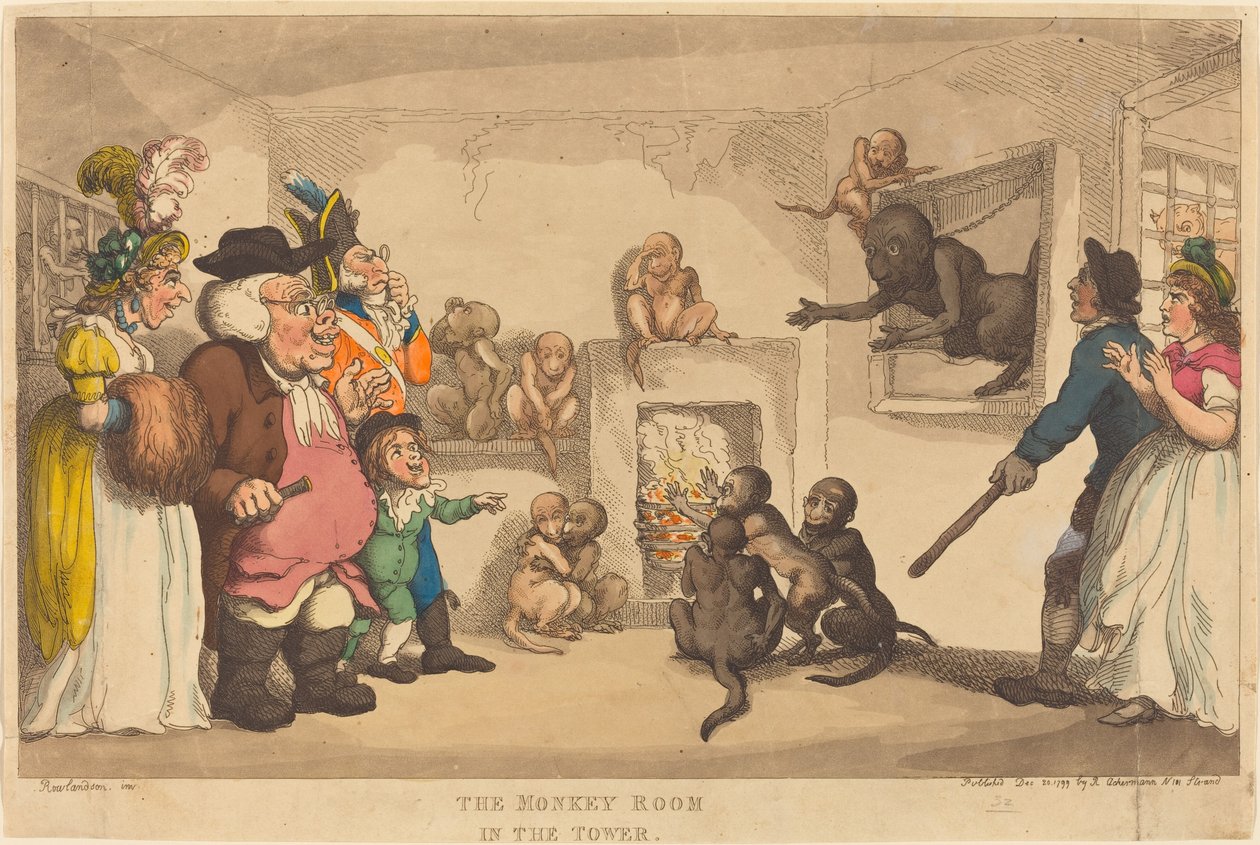 Pokój Małp w Wieży autorstwa Thomas Rowlandson