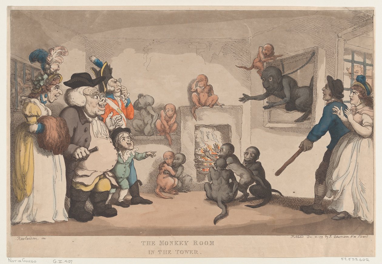 Pokój Małp w Wieży, 20 grudnia 1799, 20 grudnia 1799. autorstwa Thomas Rowlandson