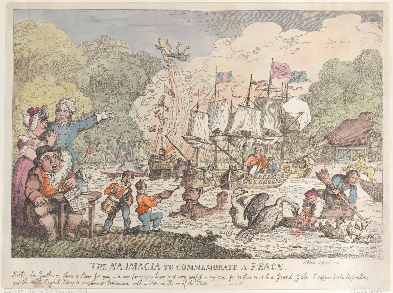 Naumacia dla upamiętnienia pokoju, 23 lipca 1814 r., 23 lipca 1814 r. autorstwa Thomas Rowlandson