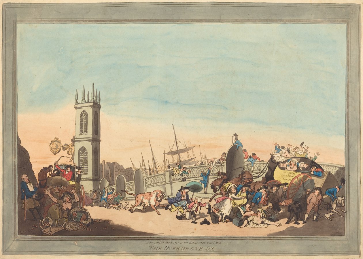 Przejedzony Wół, 1787. autorstwa Thomas Rowlandson