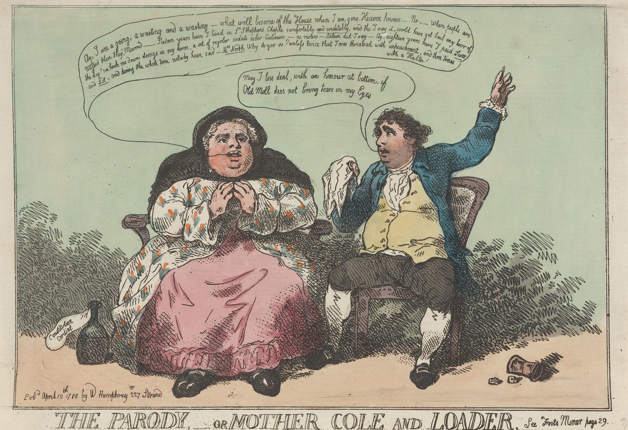 Parodia – czyli „Matka Cole i przywódca” autorstwa Thomas Rowlandson