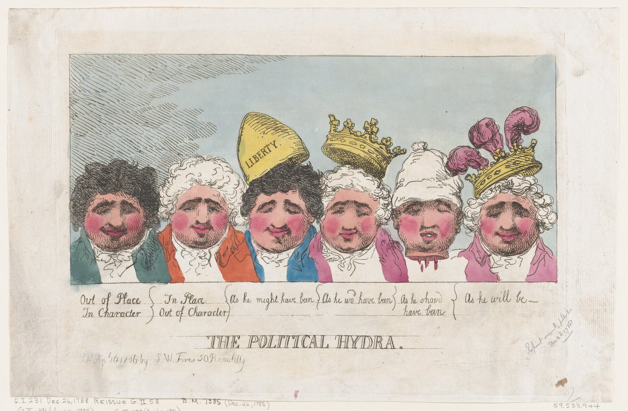Hydra polityczna, 16 kwietnia 1806 r., 16 kwietnia 1806 r. autorstwa Thomas Rowlandson