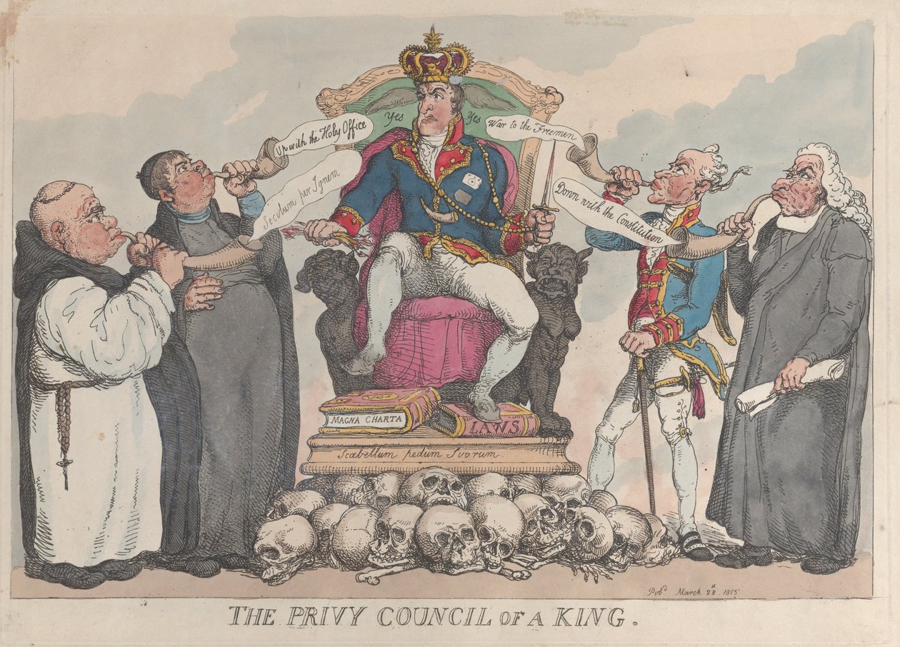 Tajna Rada Króla, 28 marca 1815 r., 28 marca 1815 r. autorstwa Thomas Rowlandson