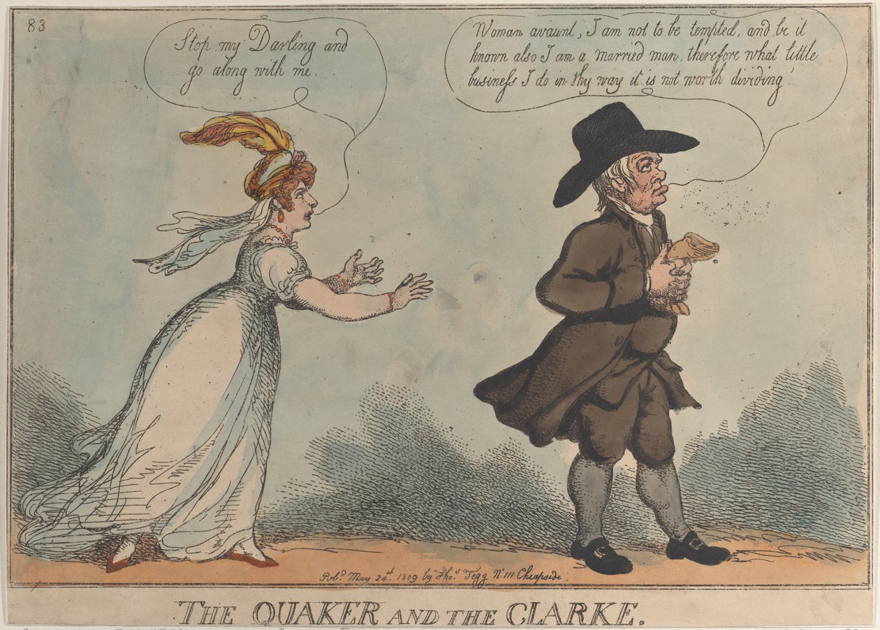 Kwakier i Clarke, 24 maja 1809., 24 maja 1809. autorstwa Thomas Rowlandson