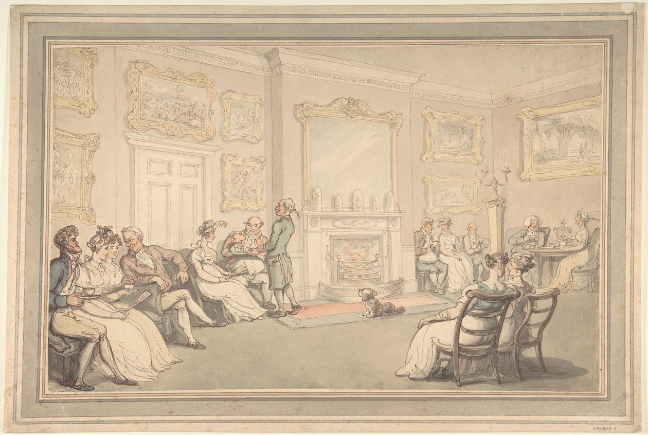 Recepcja autorstwa Thomas Rowlandson