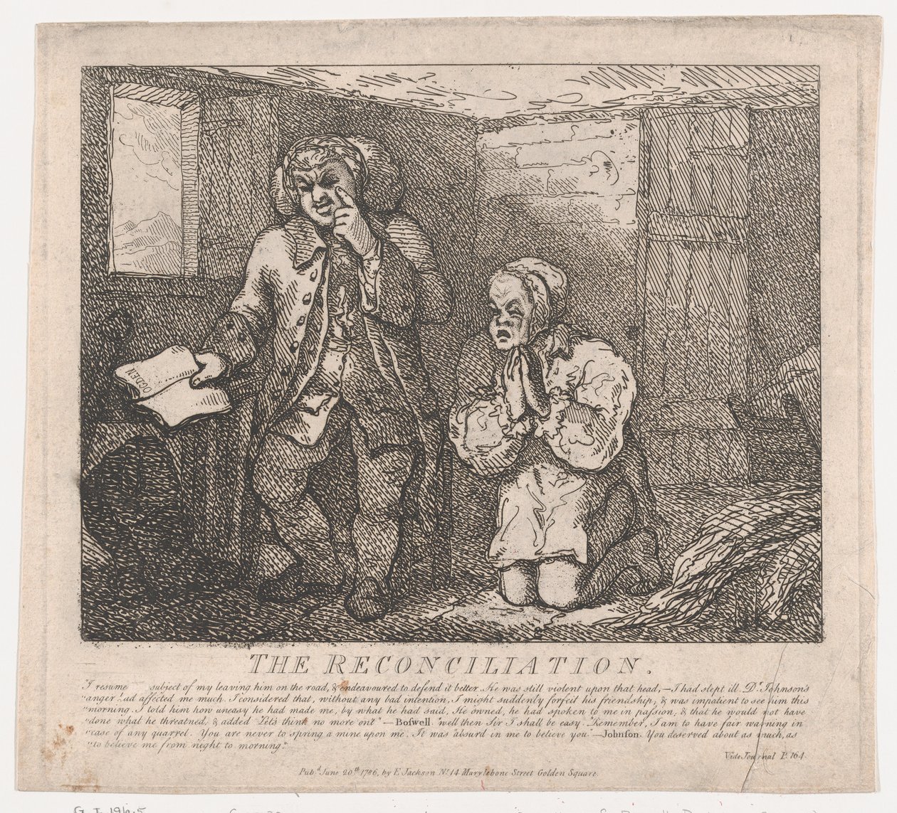 Pojednanie Malownicze piękności Boswell, część druga, 20 czerwca 1786, 20 czerwca 1786 autorstwa Thomas Rowlandson