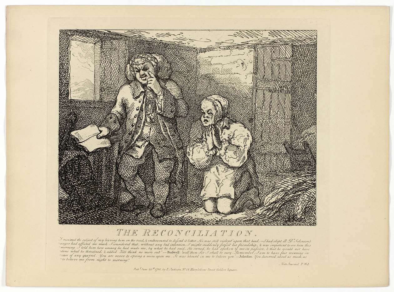 Pojednanie, z podróży Boswella po Hebrydach autorstwa Thomas Rowlandson
