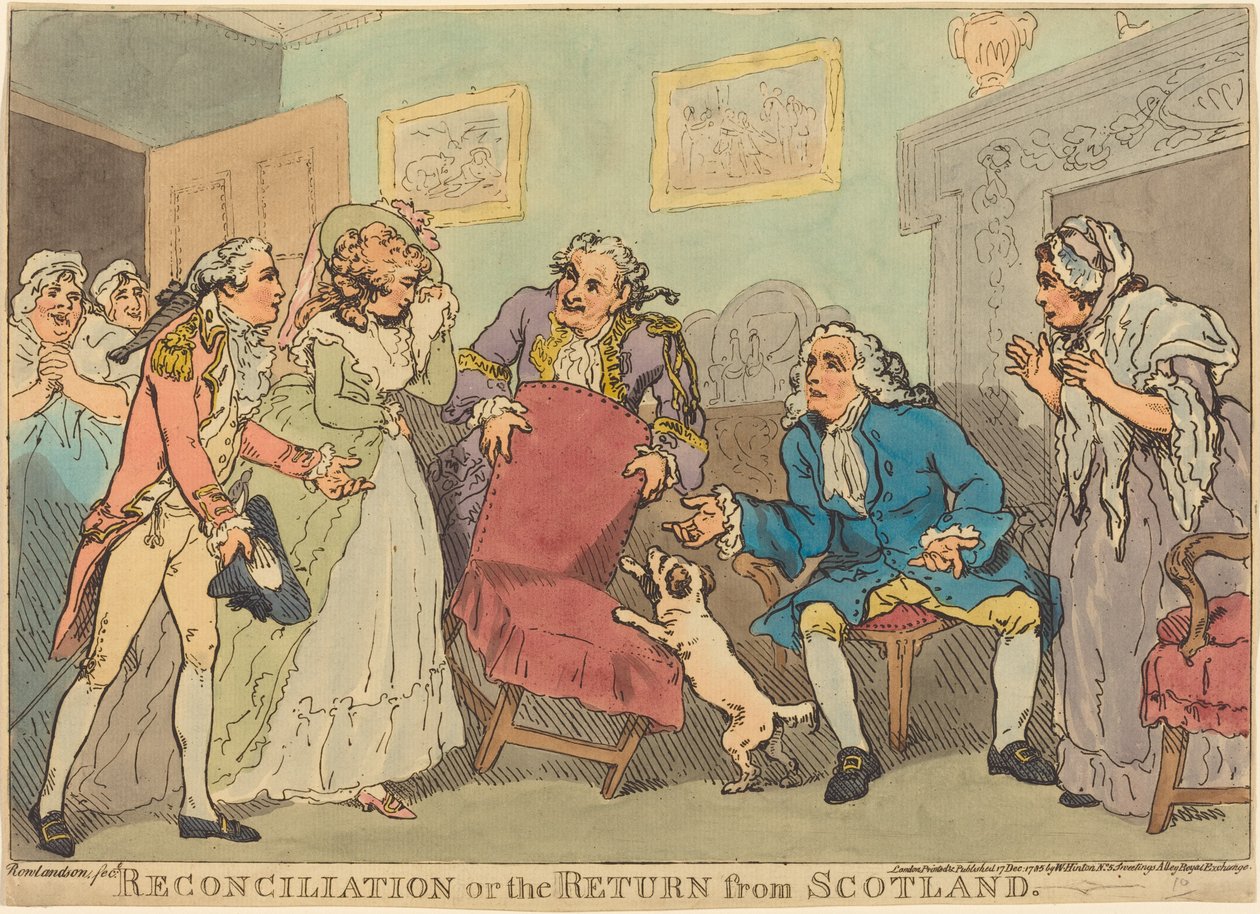 Pojednanie, czyli powrót ze Szkocji autorstwa Thomas Rowlandson