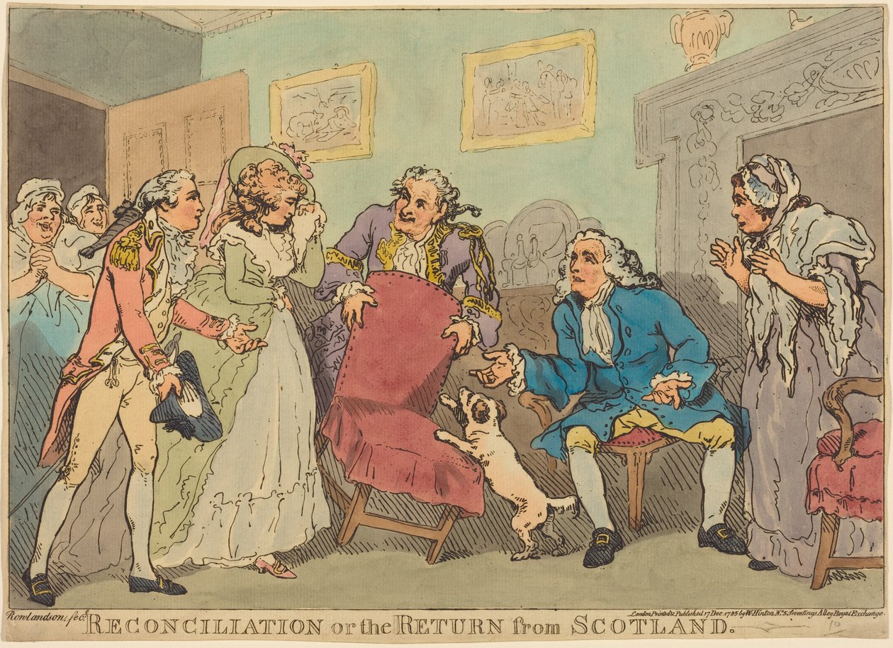 „Pojednanie” lub „Powrót ze Szkocji” autorstwa Thomas Rowlandson