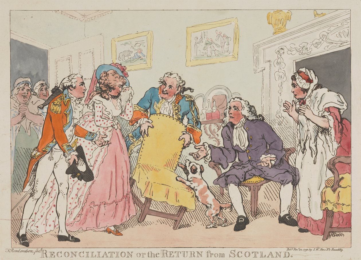 Pojednanie, czyli powrót ze Szkocji autorstwa Thomas Rowlandson
