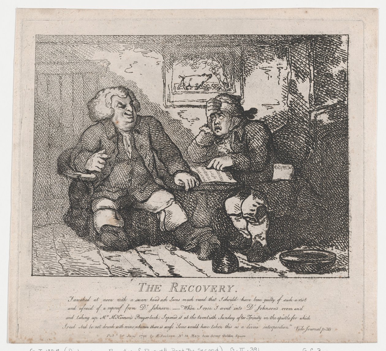 Odzyskiwanie malowniczych piękności z Boswell, część druga, 20 czerwca 1786, 20 czerwca 1786. autorstwa Thomas Rowlandson