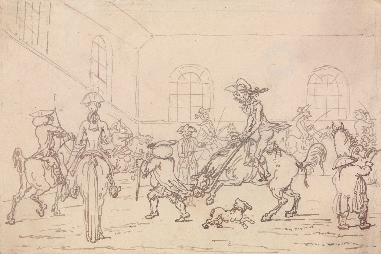 Escola de Equitação autorstwa Thomas Rowlandson