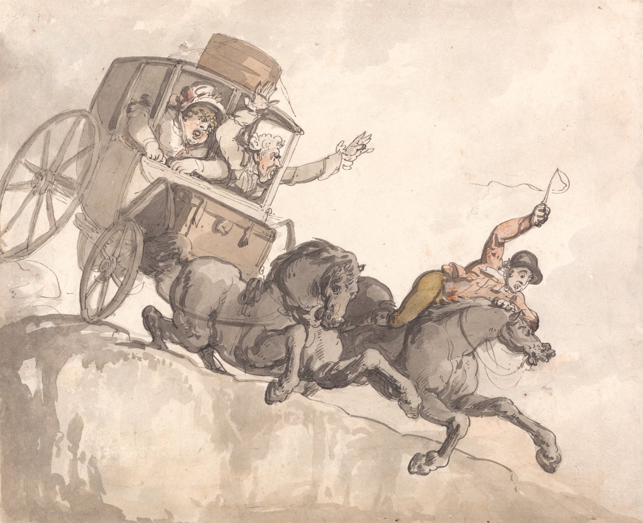 Uciekający trener autorstwa Thomas Rowlandson