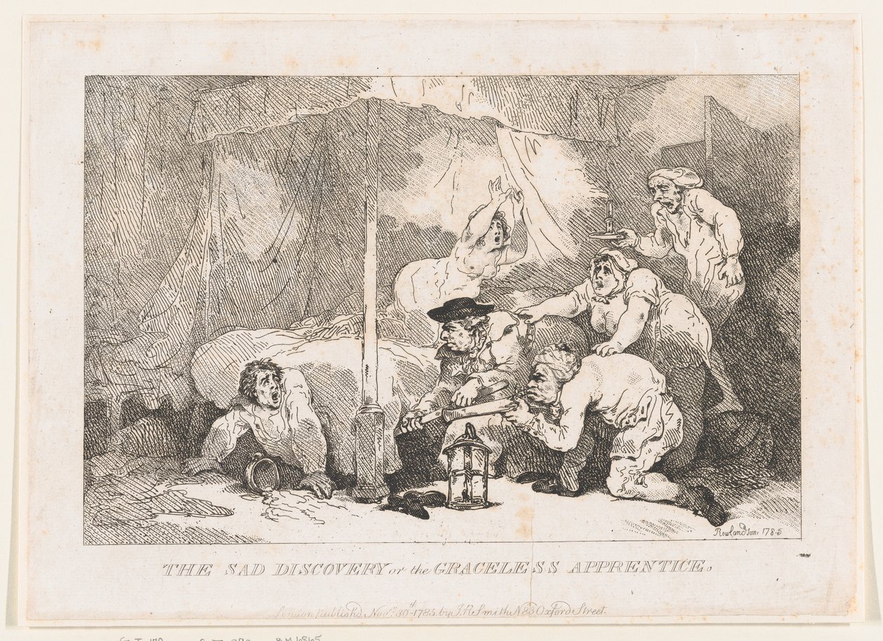 Smutne odkrycie ucznia bez wdzięku, 30 listopada 1785, 30 listopada 1785. autorstwa Thomas Rowlandson