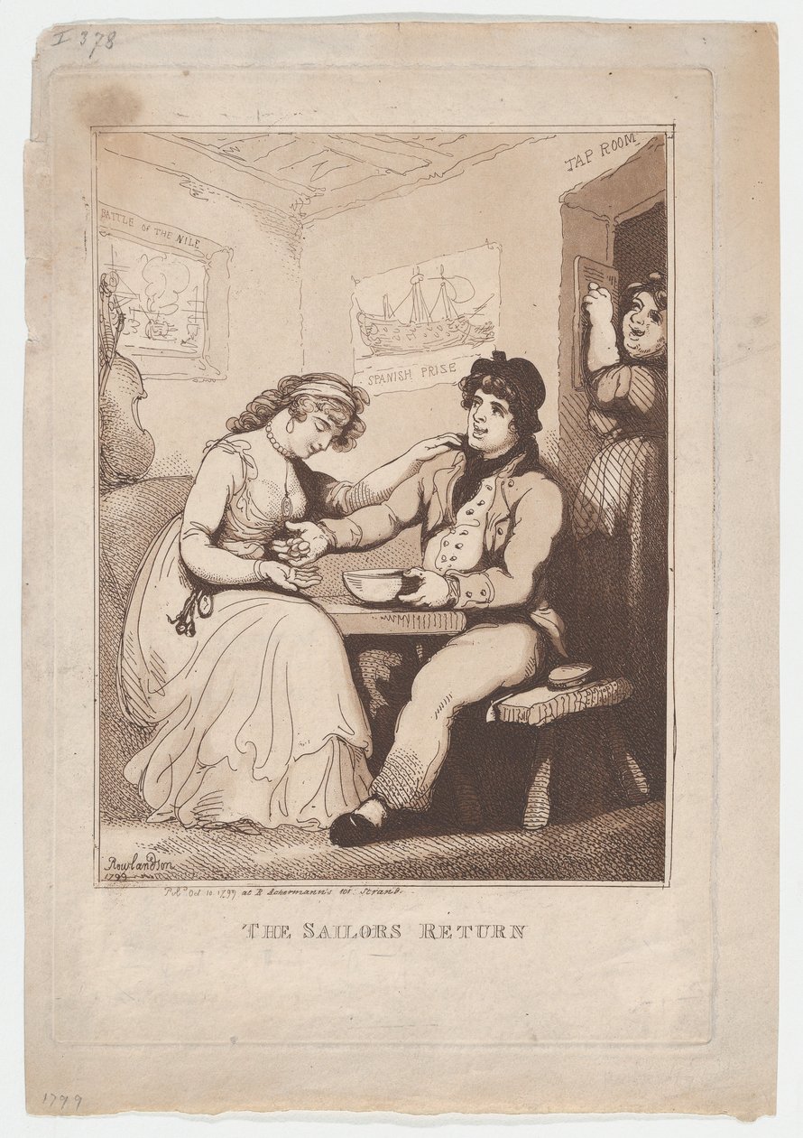 Powrót marynarza, 10 października 1799, 10 października 1799. autorstwa Thomas Rowlandson
