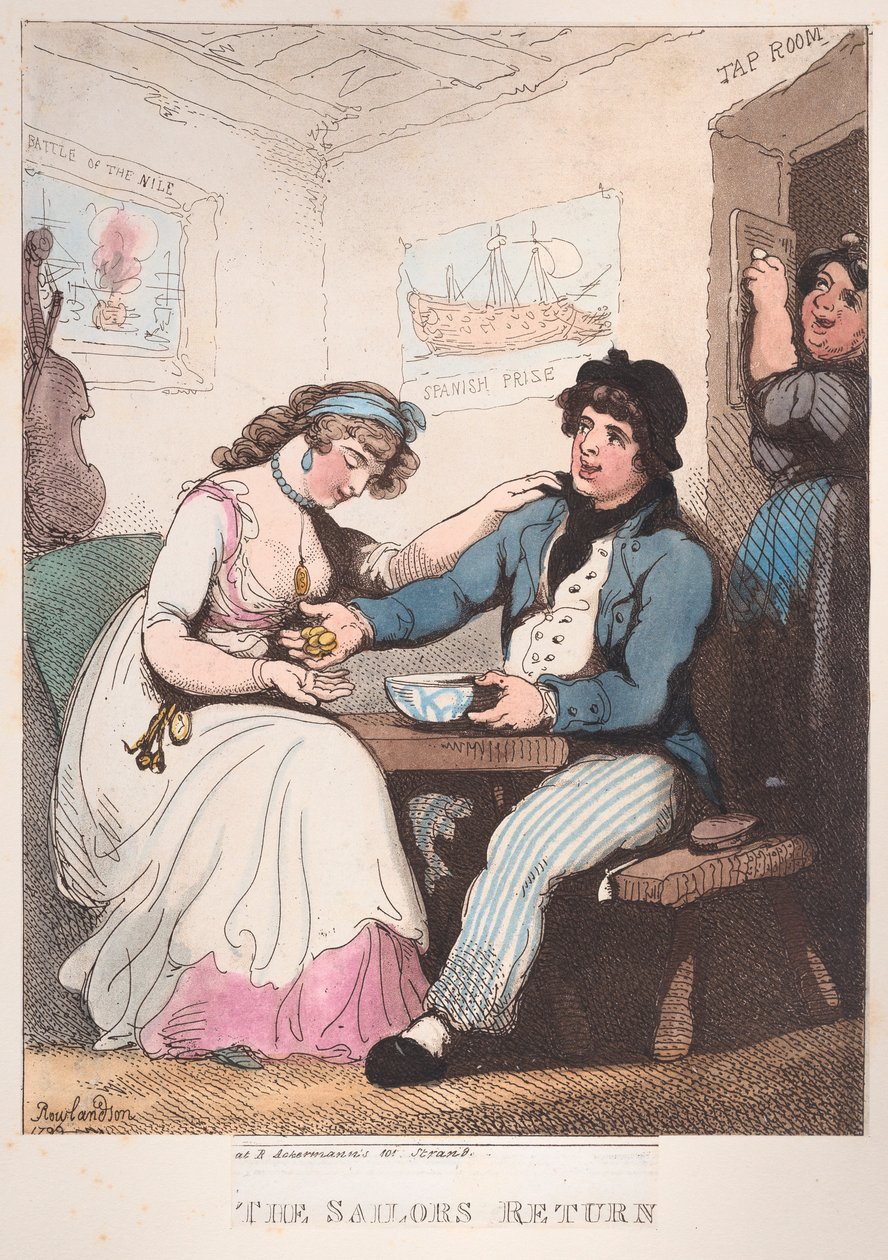 Powrót marynarza, 10 października 1799, 10 października 1799. autorstwa Thomas Rowlandson