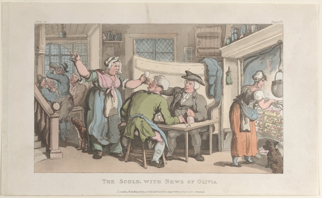 The Scold, z News of Olivia, z The Vicar of Wakefield, 1 maja 1817, 1 maja 1817. autorstwa Thomas Rowlandson