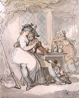 Odejście żołnierza (pióro i atrament, akwarela) autorstwa Thomas Rowlandson