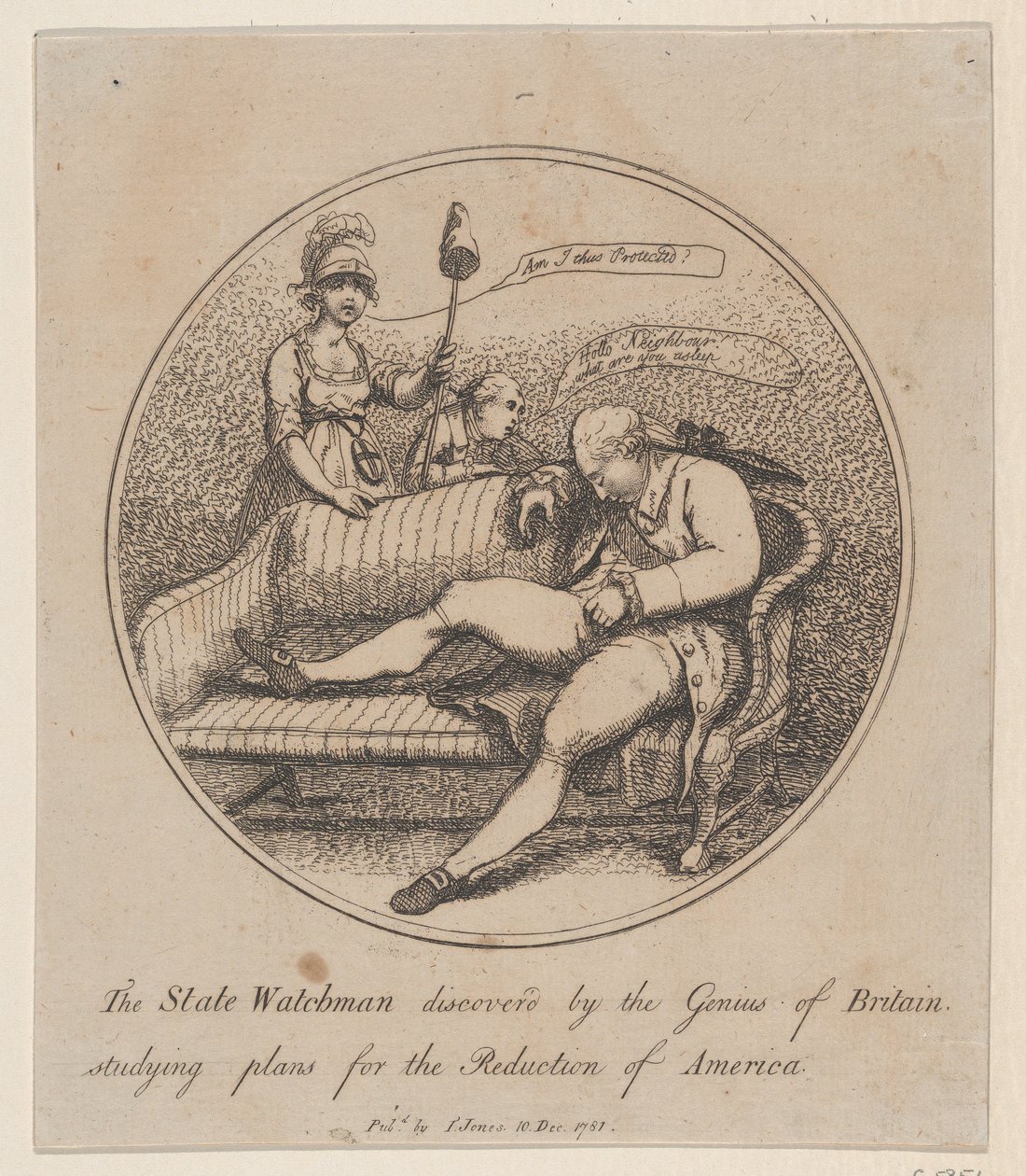Strażnik stanowy odkryty przez geniusza Wielkiej Brytanii Plany studiów na..., 10 grudnia 1781 r. autorstwa Thomas Rowlandson