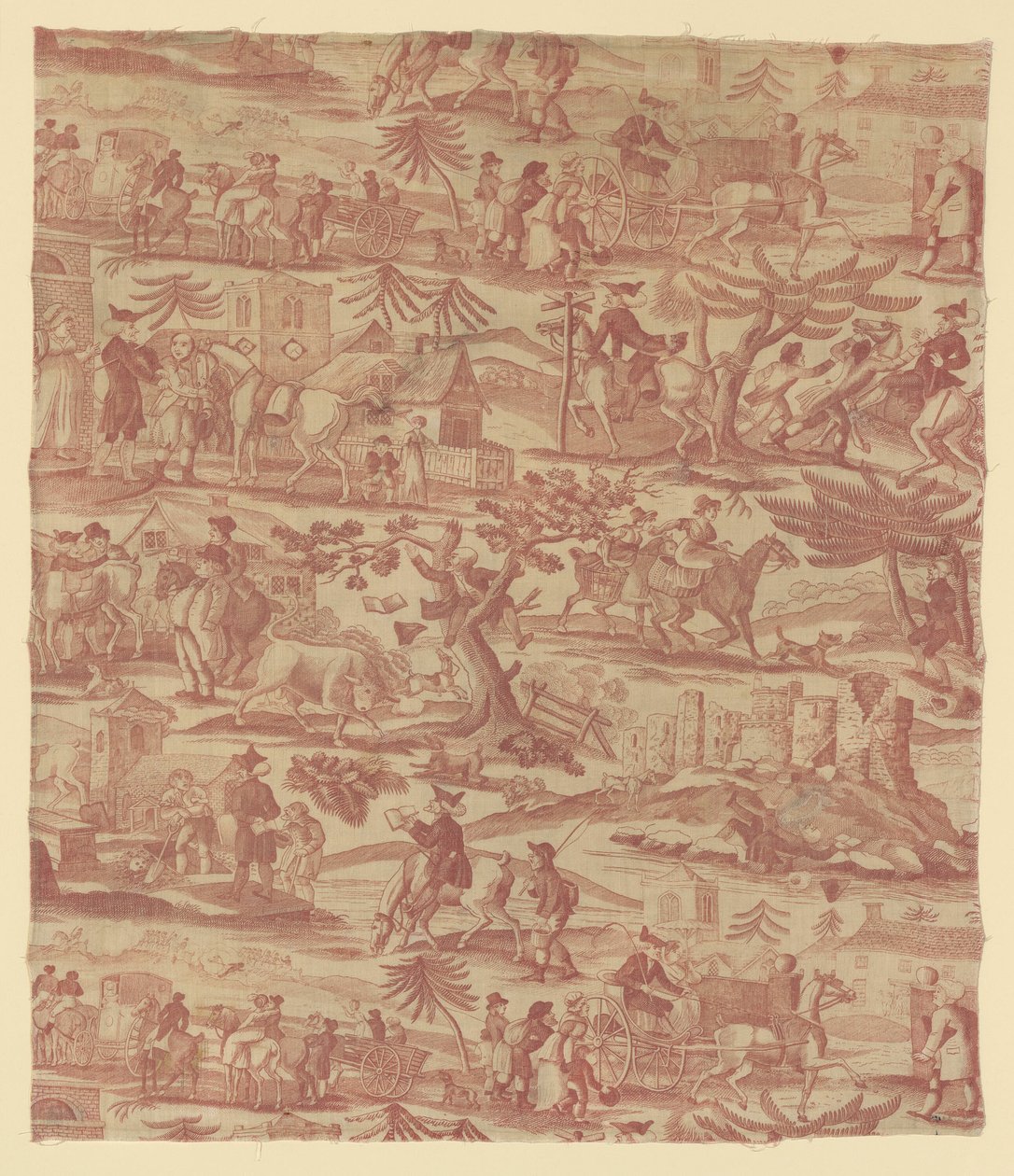 The Travels of Doctor Syntax (tkanina meblowa) autorstwa Thomas Rowlandson