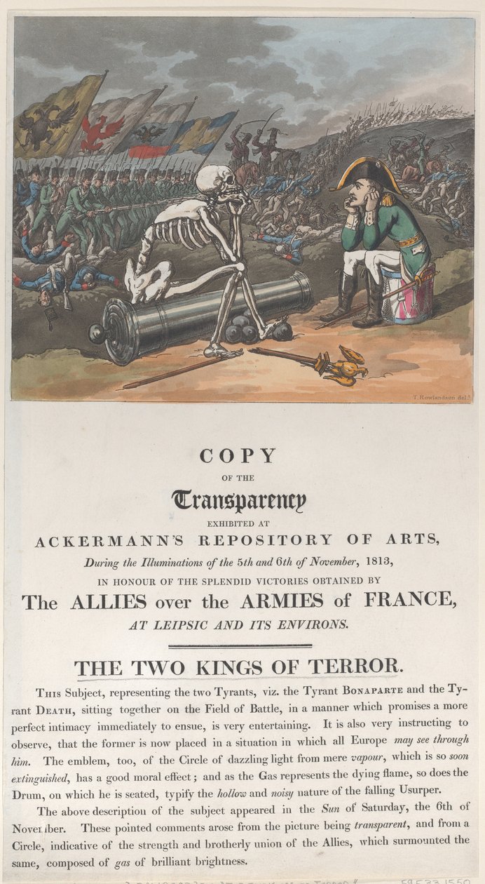 Dwaj królowie terroru, listopad 1813, listopad 1813. autorstwa Thomas Rowlandson