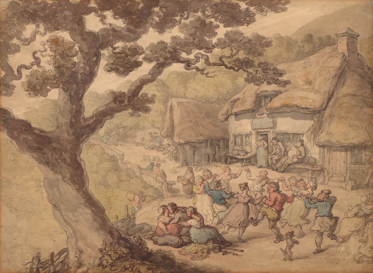 Taniec wiejski. autorstwa Thomas Rowlandson