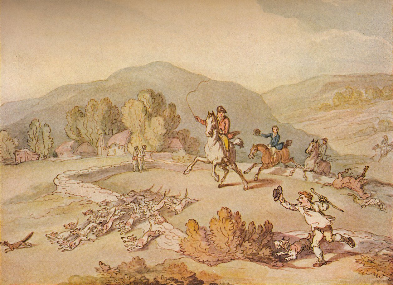 Polowanie na wieś, ok. 1800, 1922 r autorstwa Thomas Rowlandson