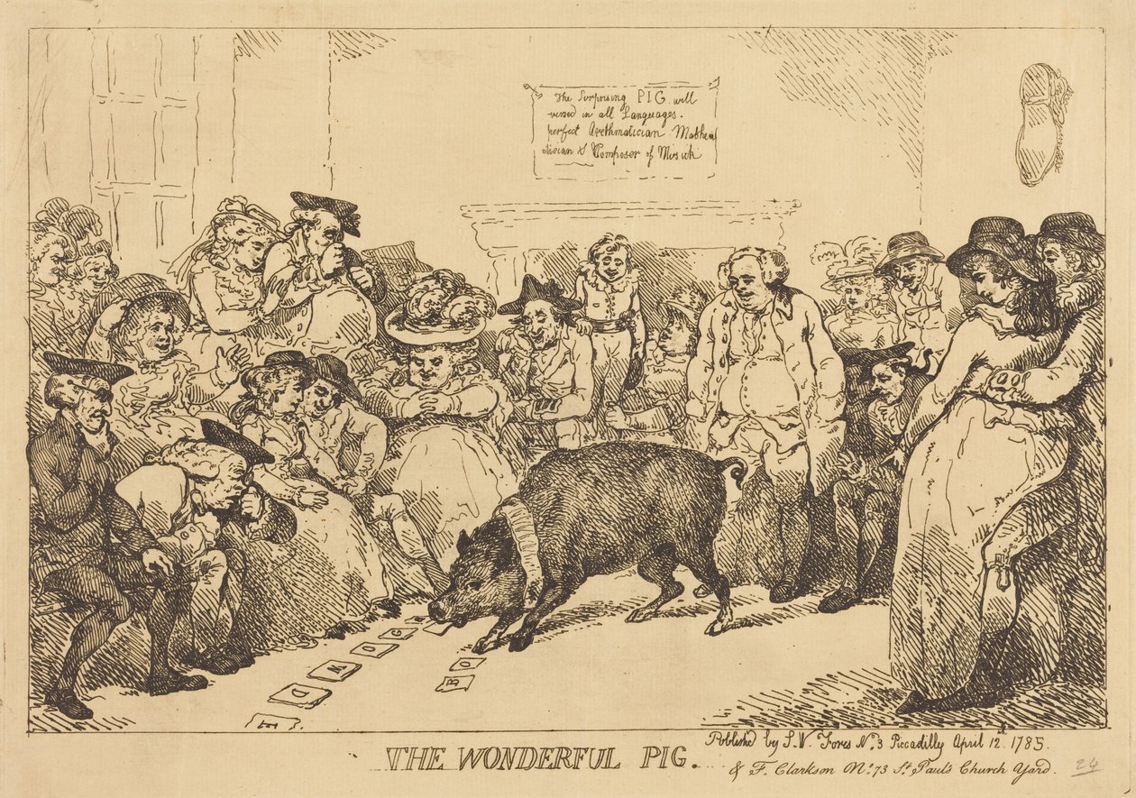 Cudowna świnka autorstwa Thomas Rowlandson