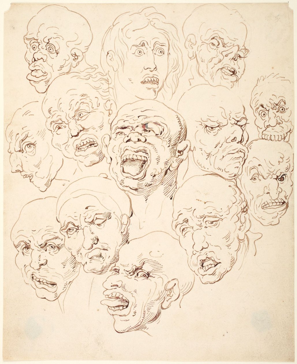 Trzynaście głów autorstwa Thomas Rowlandson