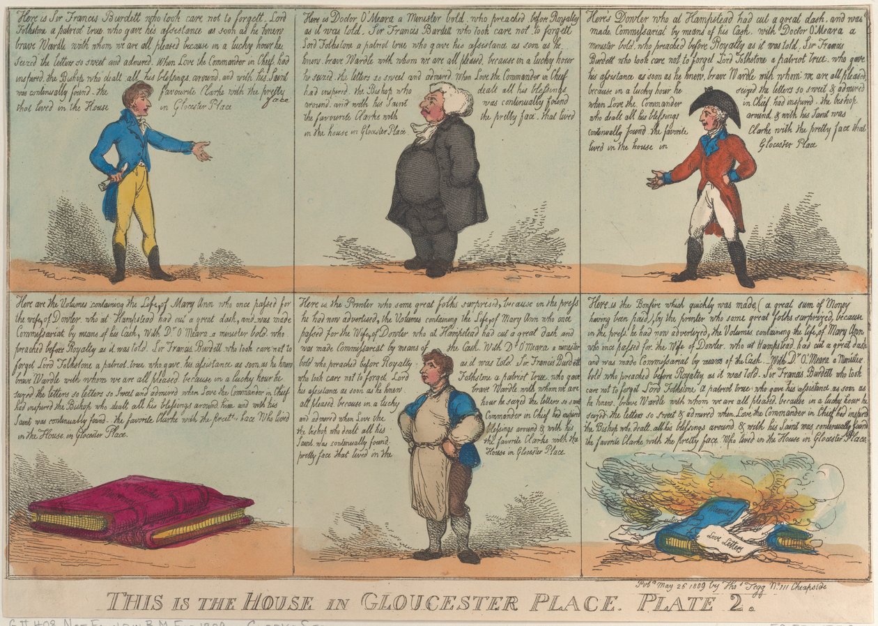 To jest Dom w Gloucester Place, Tablica 2, 26 maja 1809 r., 26 maja 1809 r. autorstwa Thomas Rowlandson