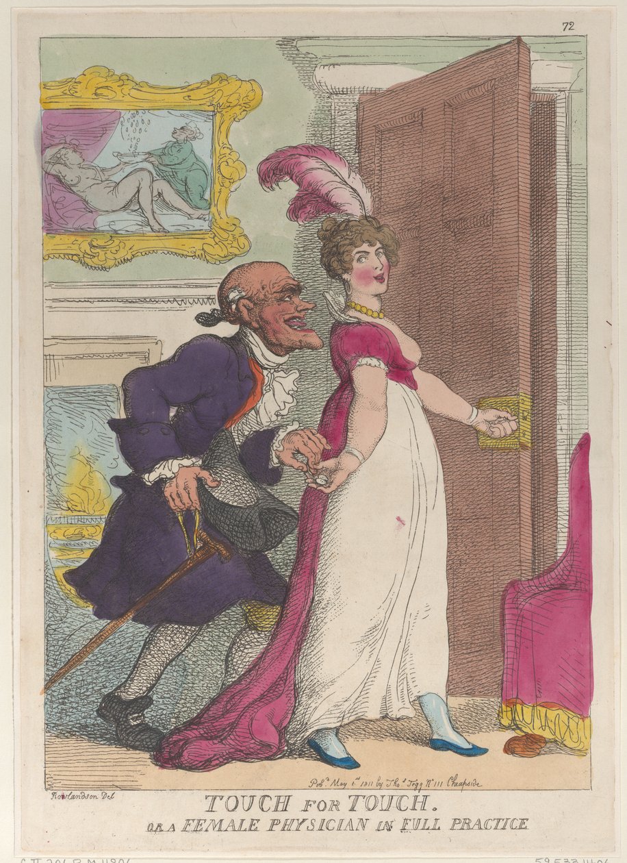Dotyk za dotyk lub lekarka w pełnej praktyce, 1 maja 1811., 1 maja 1811. autorstwa Thomas Rowlandson