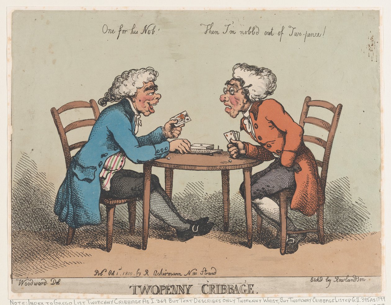 Two Penny Cribbage, 1 października 1810., 1 października 1810. autorstwa Thomas Rowlandson
