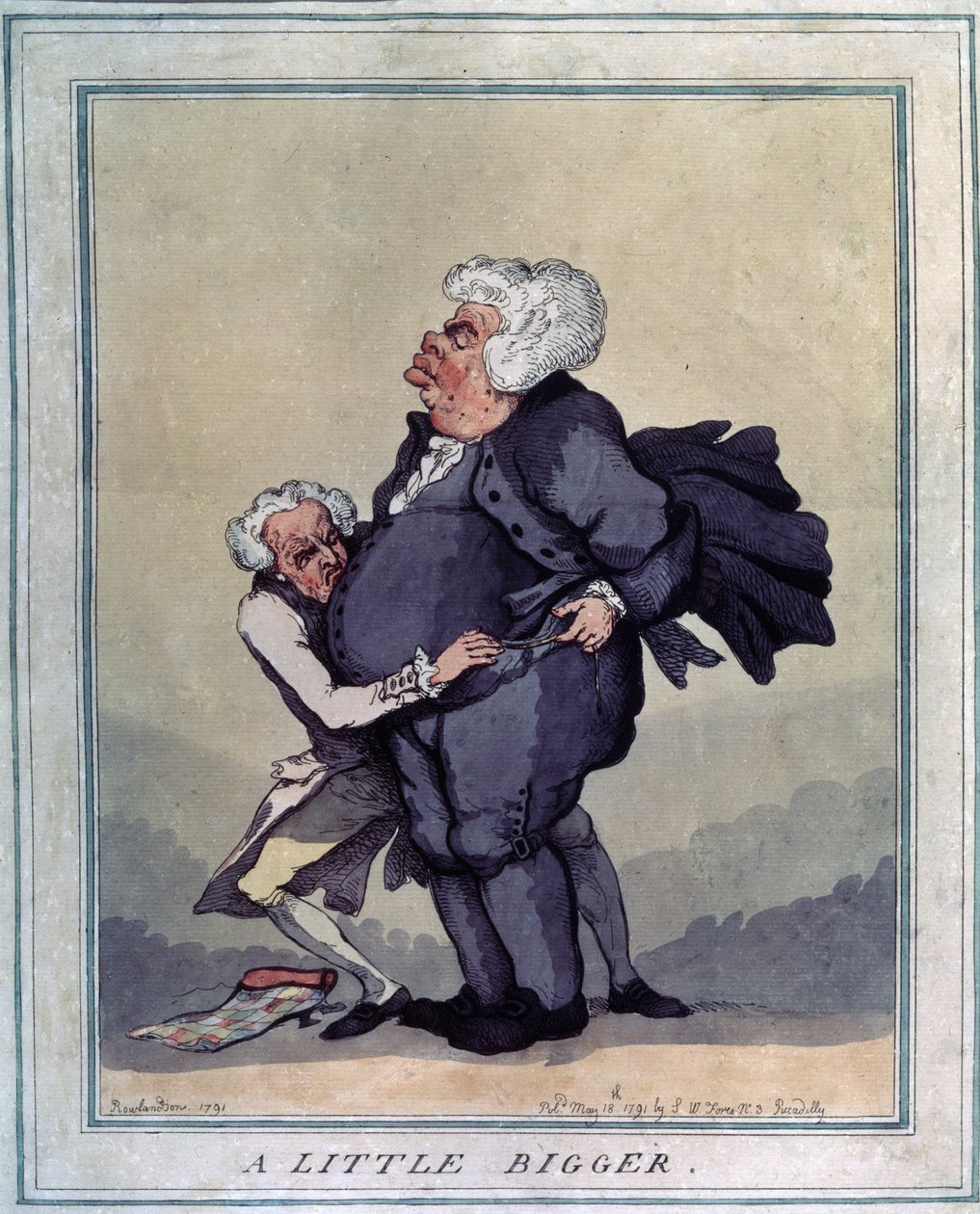 Trochę większy. Rysunek Thomasa Rowlandsona (1756-1827). Akwaforta i akwarela, 41 x 31,9 cm autorstwa Thomas Rowlandson