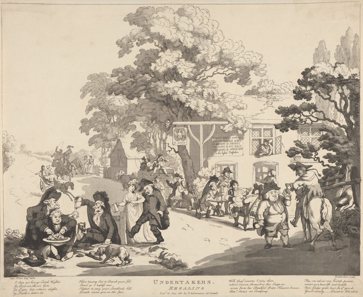 Opowieści przedsiębiorców pogrzebowych autorstwa Thomas Rowlandson