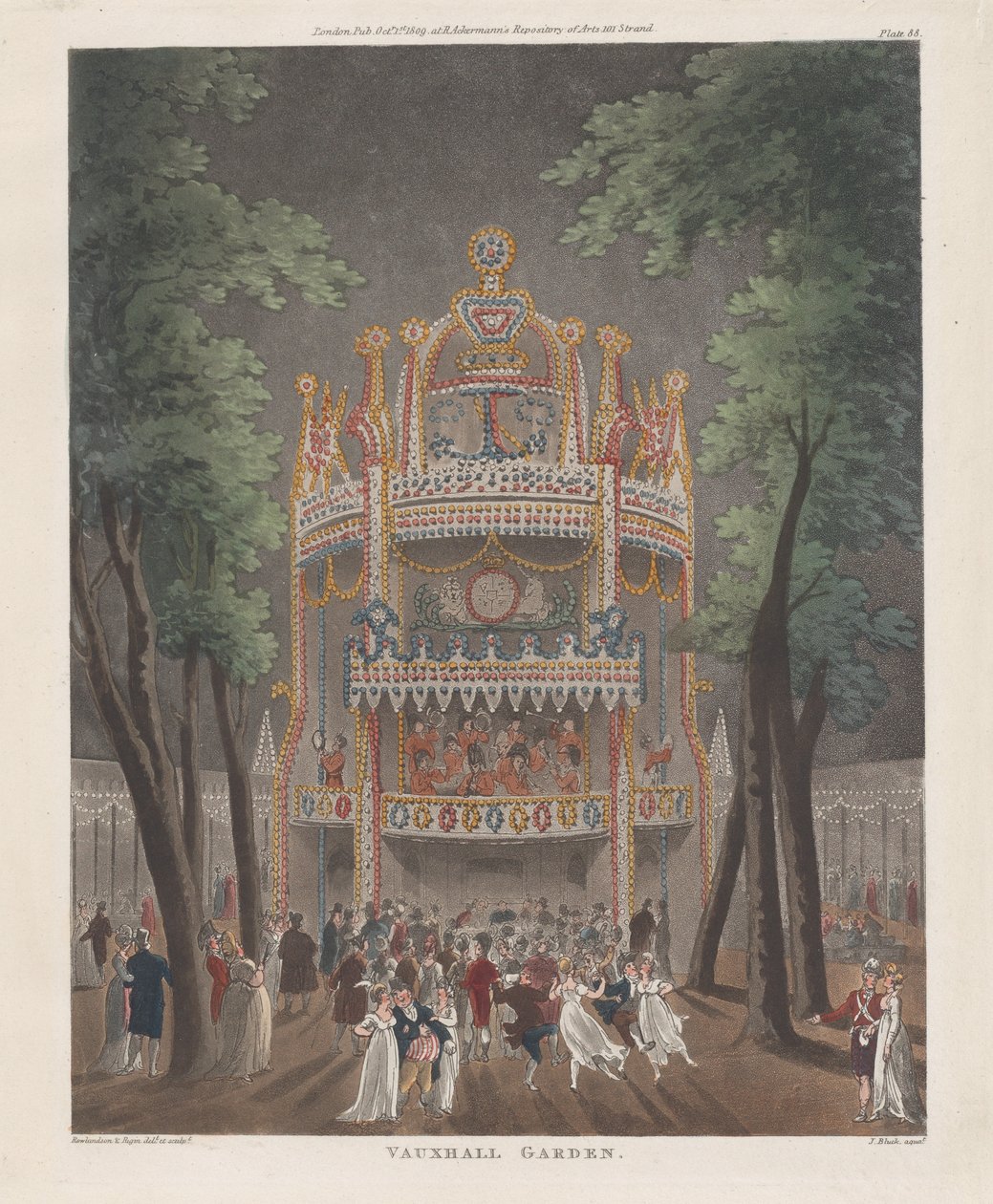 Ogród Vauxhall, 2 października 1809 r., 2 października 1809 r. autorstwa Thomas Rowlandson