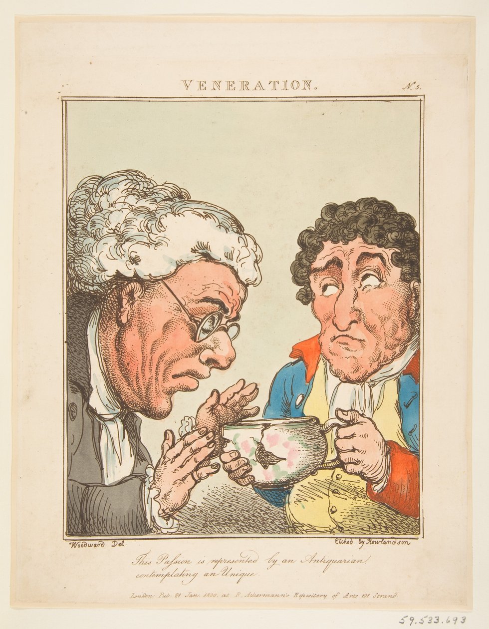 Cześć Le Brun Travested, czyli karykatury męki, 21 stycznia 1800 r. autorstwa Thomas Rowlandson