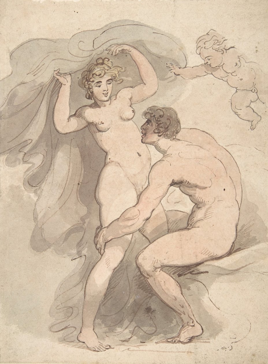 Wenus, Anchises i Kupidyn, 1780-1827. autorstwa Thomas Rowlandson