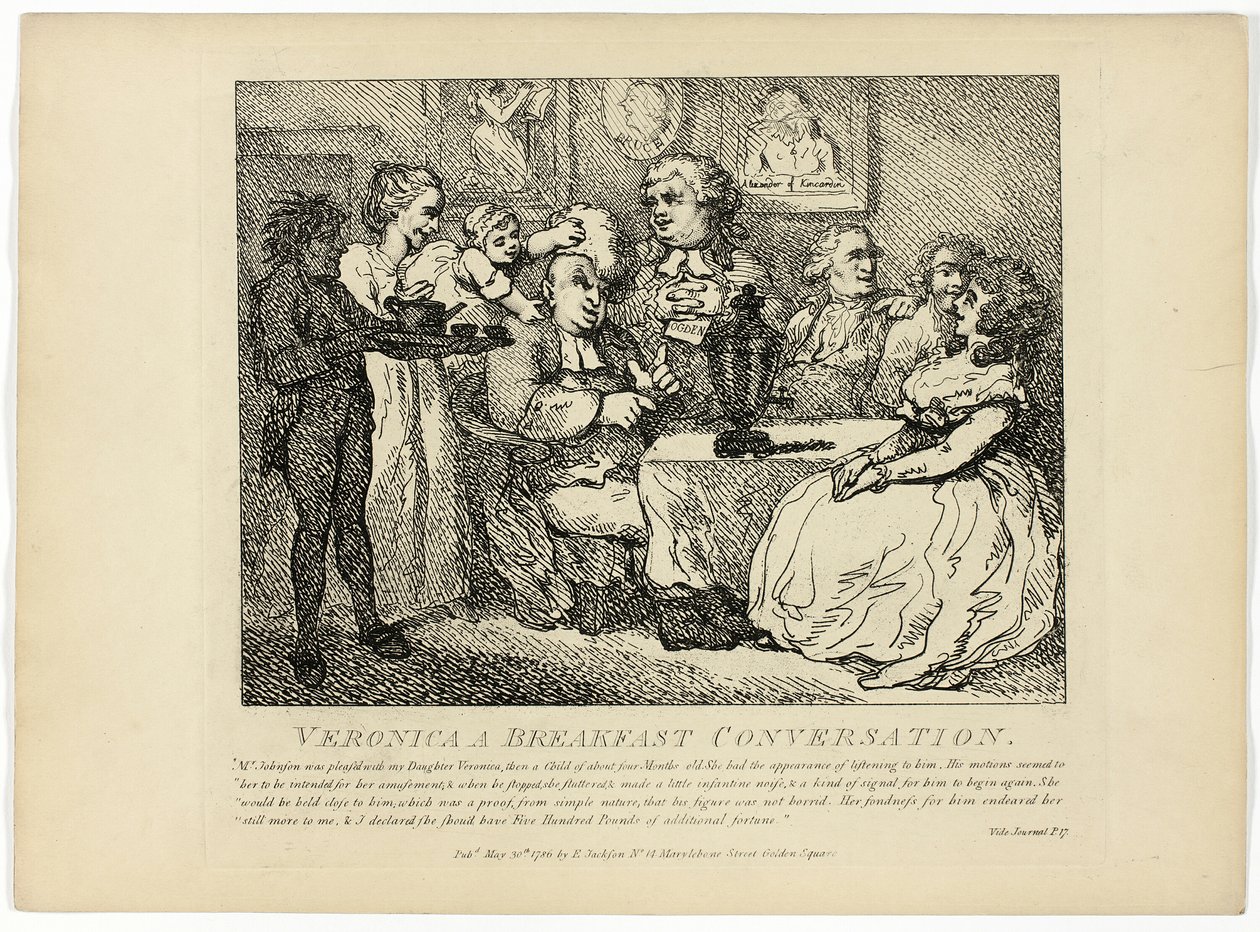 Veronica Rozmowa przy śniadaniu, z podróży Boswella po Hebrydach autorstwa Thomas Rowlandson
