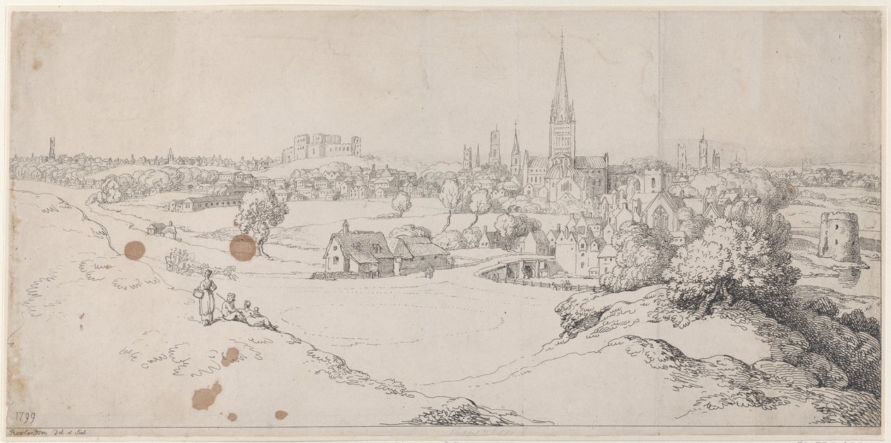 Widok Norwich z St. James Hill, 1799., 1799. autorstwa Thomas Rowlandson