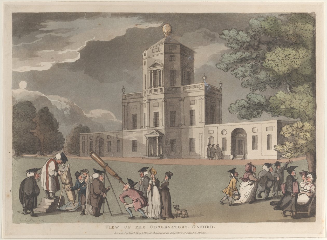 Widok na Obserwatorium w Oksfordzie, 1 maja 1810 r., 1 maja 1810 r. autorstwa Thomas Rowlandson